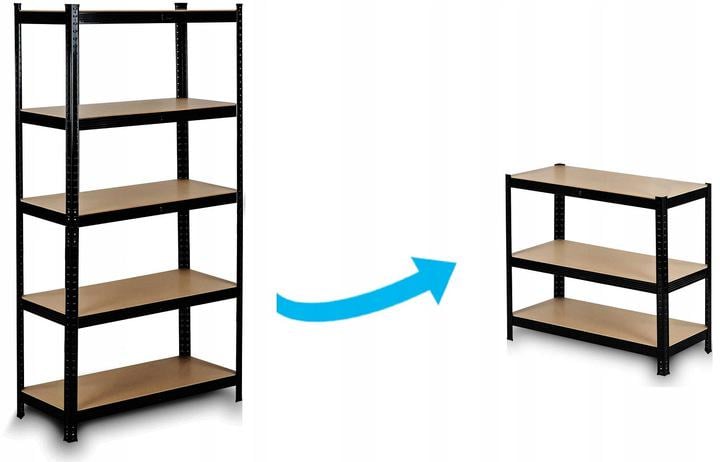 Стелаж металевий Siker GoodTool P7030 5 полиць 150х70х30 см Чорний (4204) - фото 6