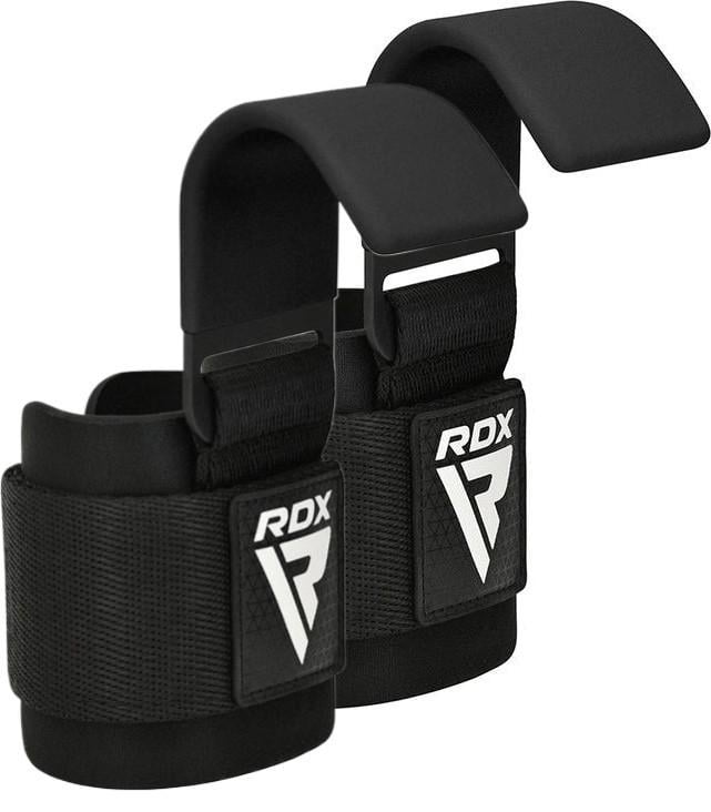 Крюки для тяги на запястье RDX W5 Gym Hook Strap Black Plus (A-012973)
