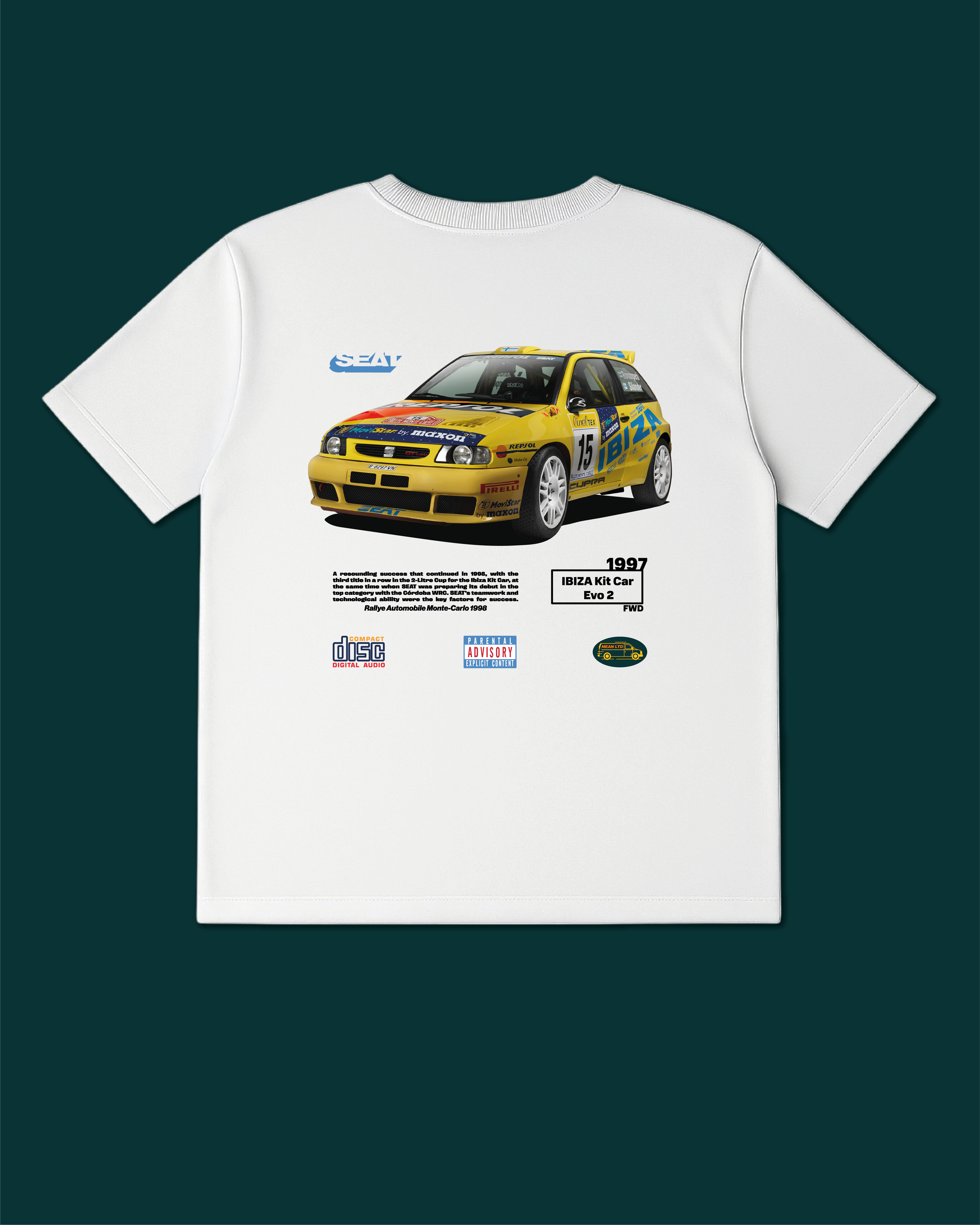 Футболка MEAN LTD SEAT Ibiza Kit Car Evo 2 '1997 S Белый (MLD8082451) - фото 6 Футболка MEAN LTD SEAT Ibiza Kit Car Evo 2 '1997 S Белый (MLD8082451) - фото 6