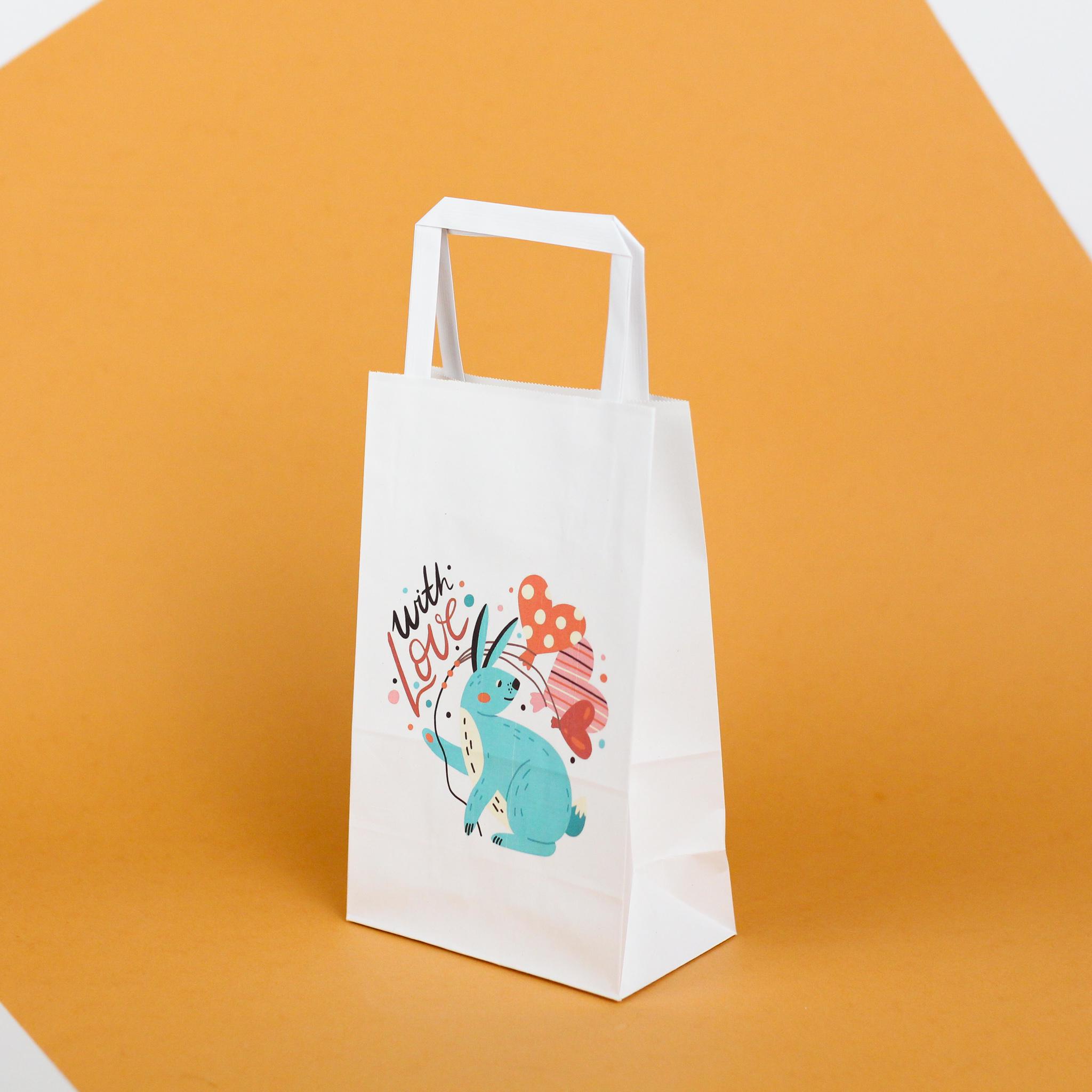 Пакет подарунковий з любов'ю Серця Кролик з дном 150х90х240 мм 20 шт.