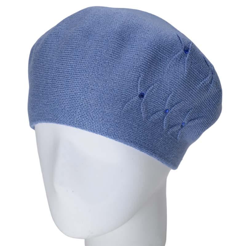 Берет женский из вискозной пряжи Novita Бинго L р. 57-58 Темный джинс