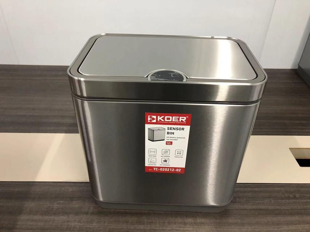 Відро для сміття сенсорне Koer TC-020212-02 прямокутне 12 л Нержавіюча сталь (KR5584) - фото 8 Відро для сміття сенсорне Koer TC-020212-02 прямокутне 12 л Нержавіюча сталь (KR5584) - фото 8