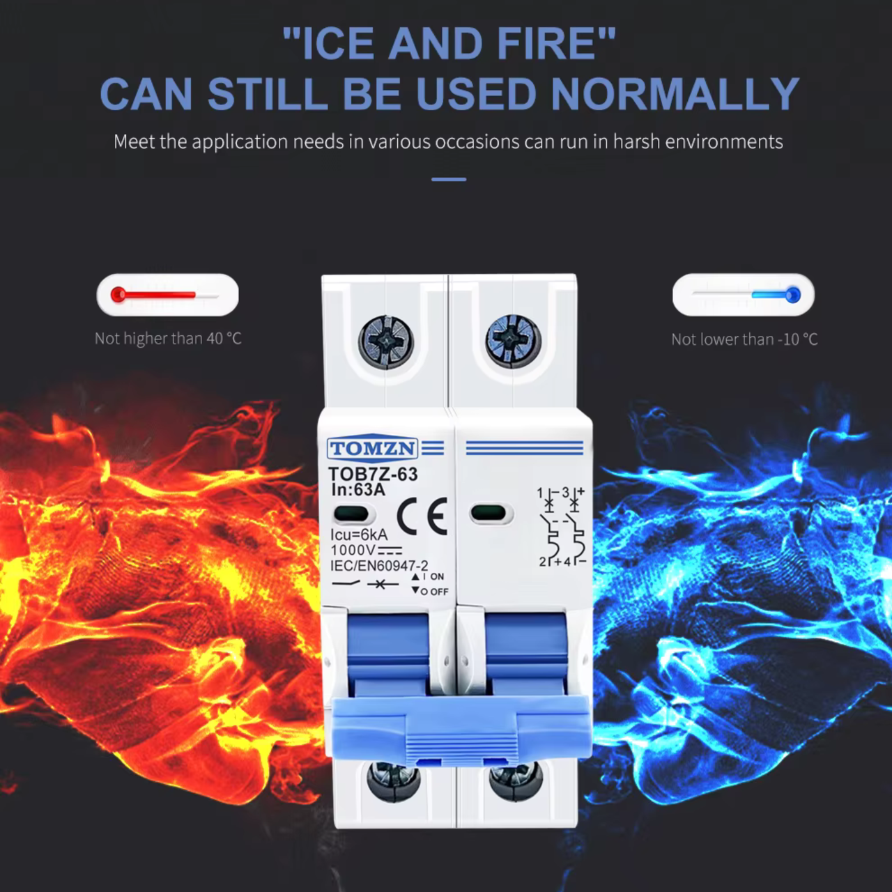 Автоматический выключатель постоянного тока 20 А двухполюсный TOMZN TOB1Z-63 20A 2P DC MCB 1000 V (2830077498) - фото 7 Автоматический выключатель постоянного тока 20 А двухполюсный TOMZN TOB1Z-63 20A 2P DC MCB 1000 V (2830077498) - фото 7