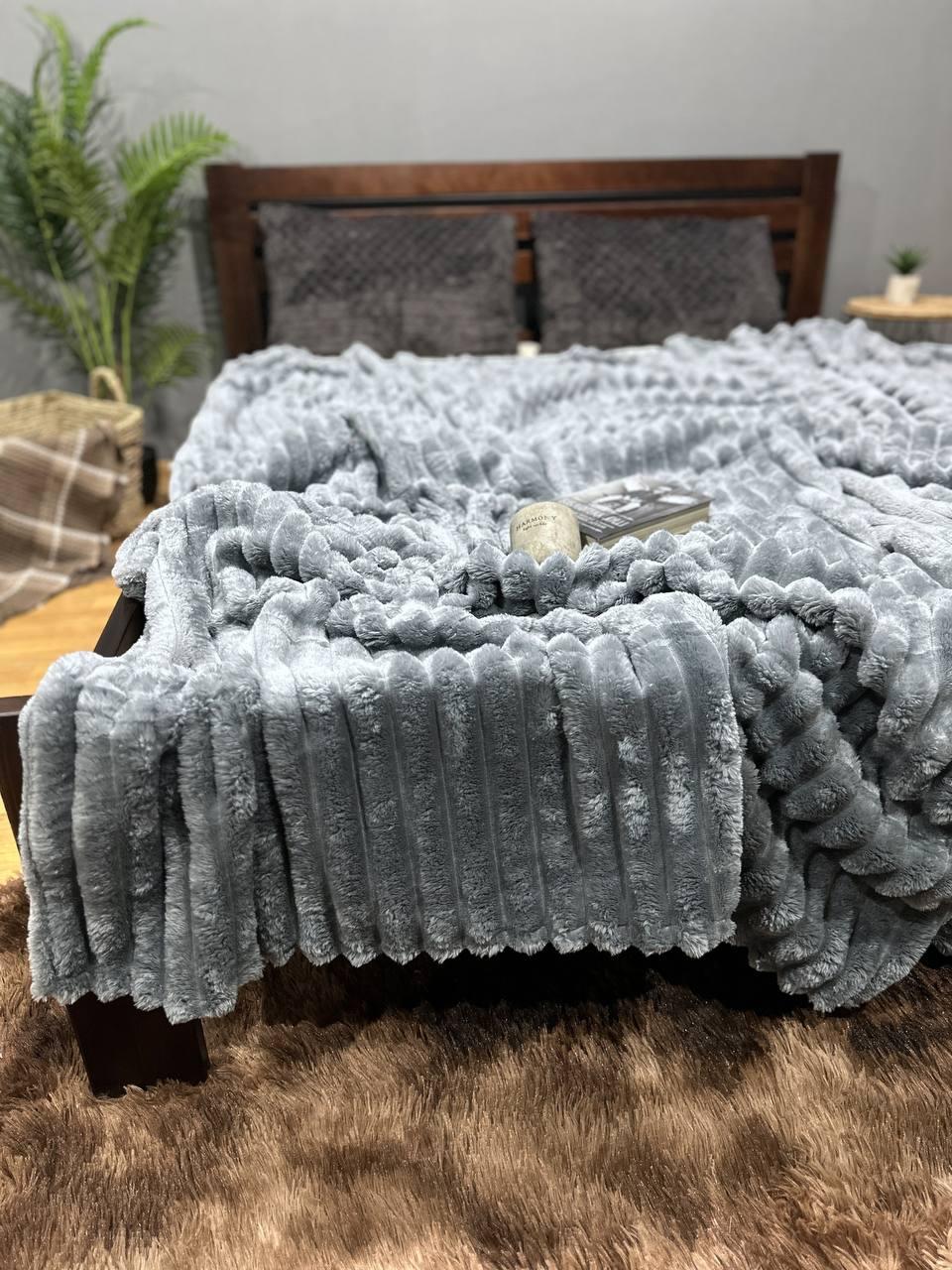 Плед Королевский двуспальный 180х220 см Серый (Д-post-sharp-max-001-02) - фото 7 Плед Королевский двуспальный 180х220 см Серый (Д-post-sharp-max-001-02) - фото 7