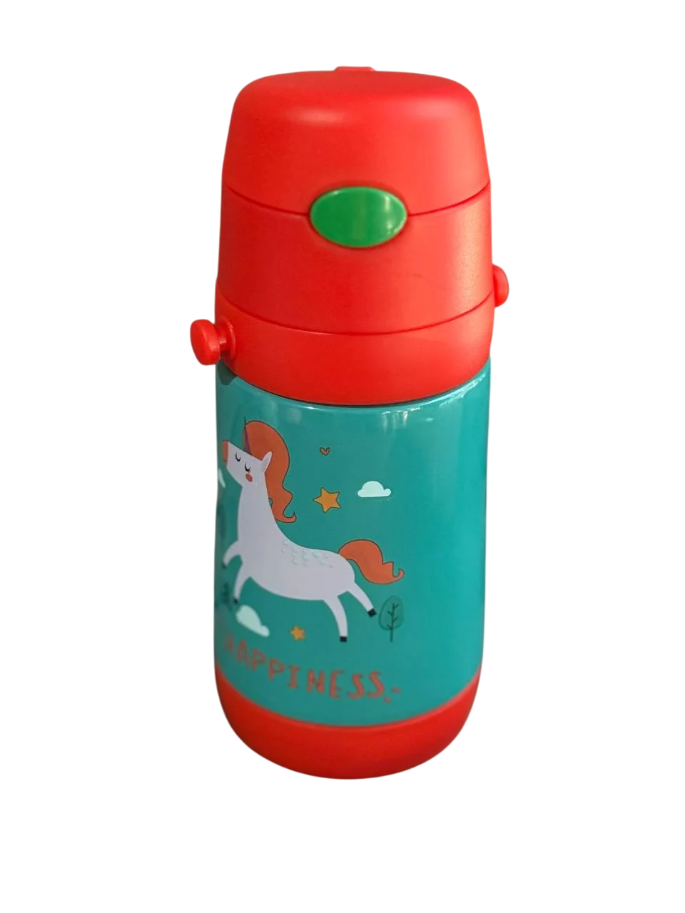 Термос детский Stenson с трубочкой из нержавеющей стали 350 мл Красно-Зеленый (MT-2090-35-4)