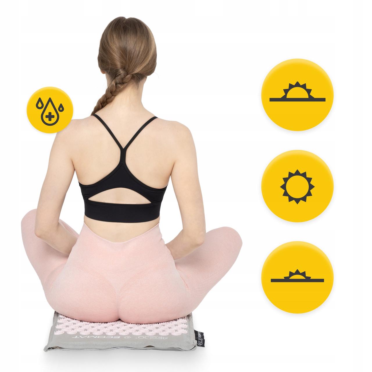 Килимок акупунктурний з подушкою 4fizjo Eco Mat XL Аплікатор Кузнєцова Grey/Pink (P-5907739313607) - фото 6