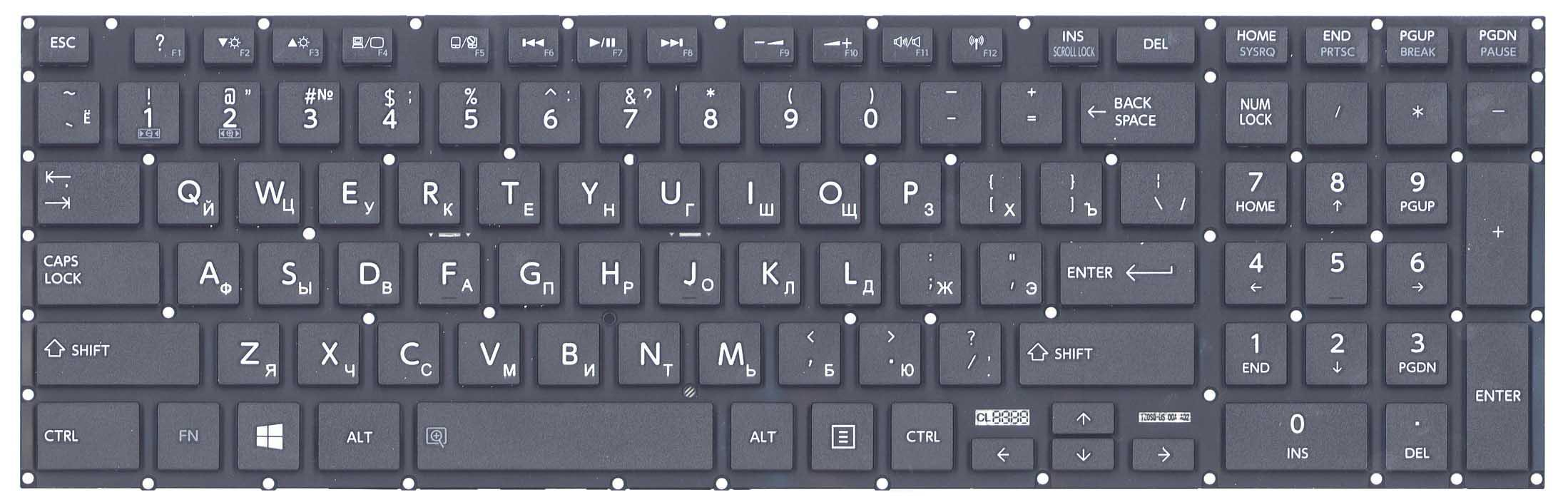 Клавиатура для ноутбука Toshiba Satellite C50 Black Клавиатура для ноутбука Toshiba Satellite C50 Black