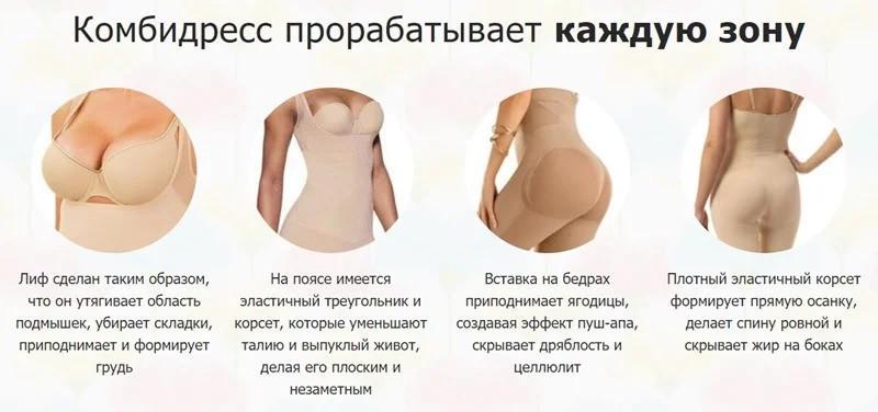 Комбідрес Slim Shapewear XXL/XXXL Тілесний (1092478883) - фото 2