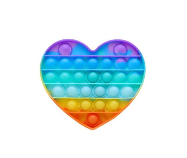Сенсорная игрушка Pop It Сердце пупырышки Multicolored
