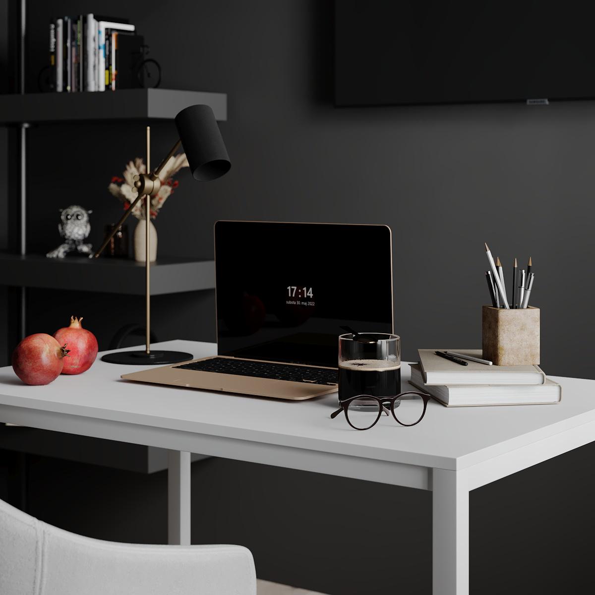 Стіл письмовий Art in Head Brevity Loft mid 900х750х670 мм Білий діамант/Білий метал (521028916) - фото 2 Стіл письмовий Art in Head Brevity Loft mid 900х750х670 мм Білий діамант/Білий метал (521028916) - фото 2