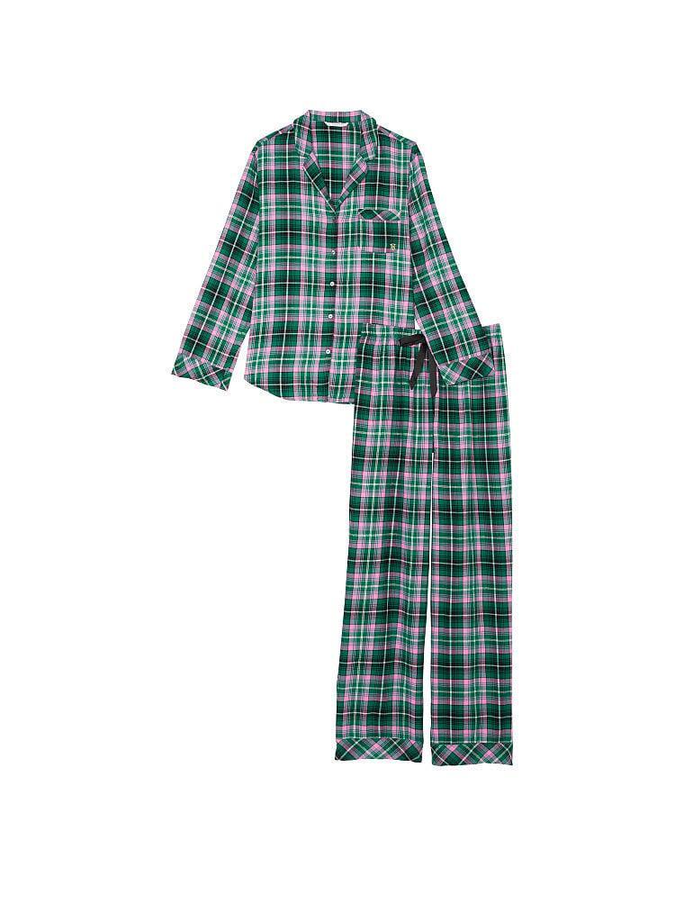 Пижама женская Victoria's Secret Flannel брюки/рубашка M Зеленый (2092590349) - фото 3