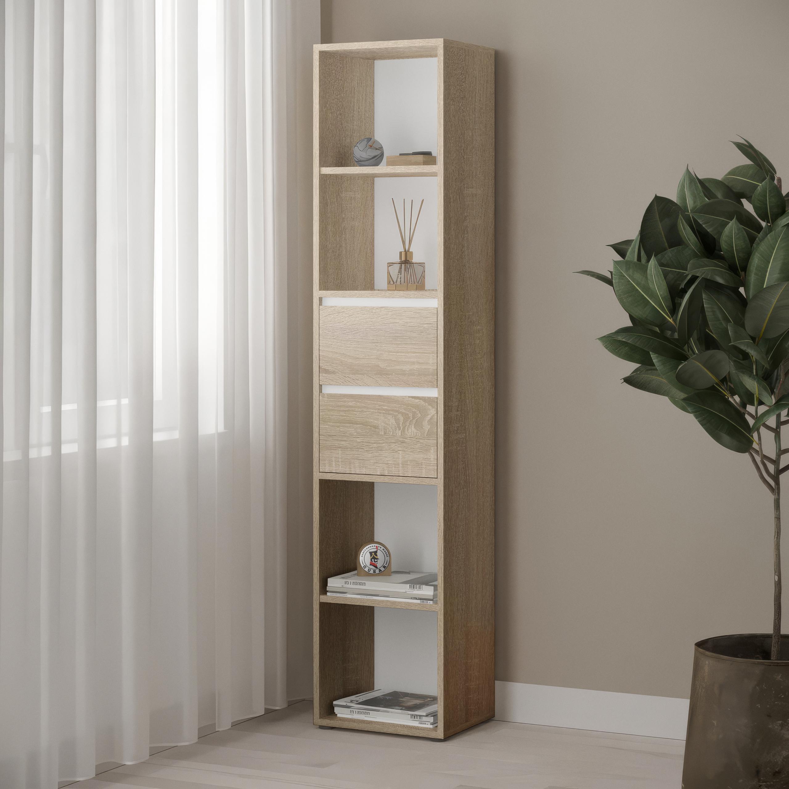 Стеллаж с ящиками P-06 362x299x1710 мм Дуб Сонома