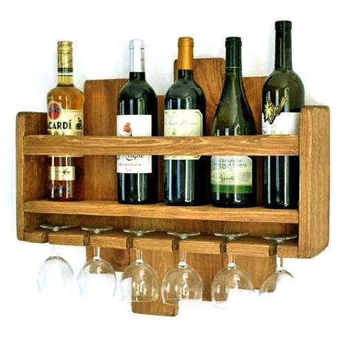 Полка для вина настенная из дерева Нара Сиена (ПНК-003105)
