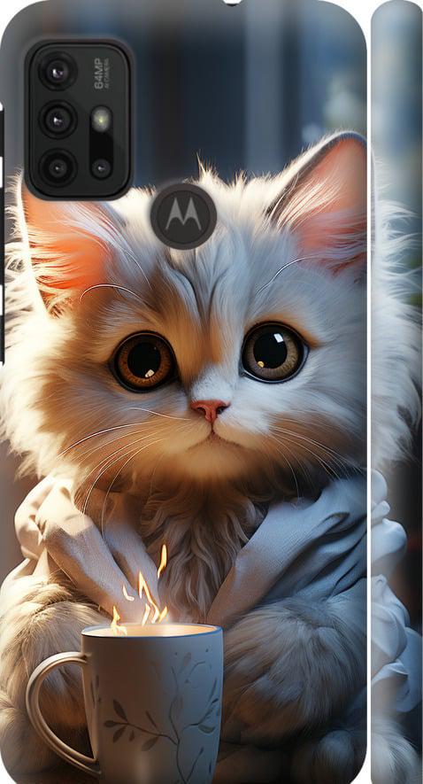 Чохол на Motorola Moto G10 Білий кіт (5646m-2319-42517)