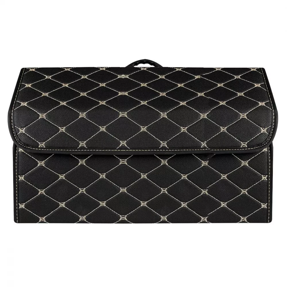 Органайзер в багажник автомобиля с золотой строчкой 54х30х30 см