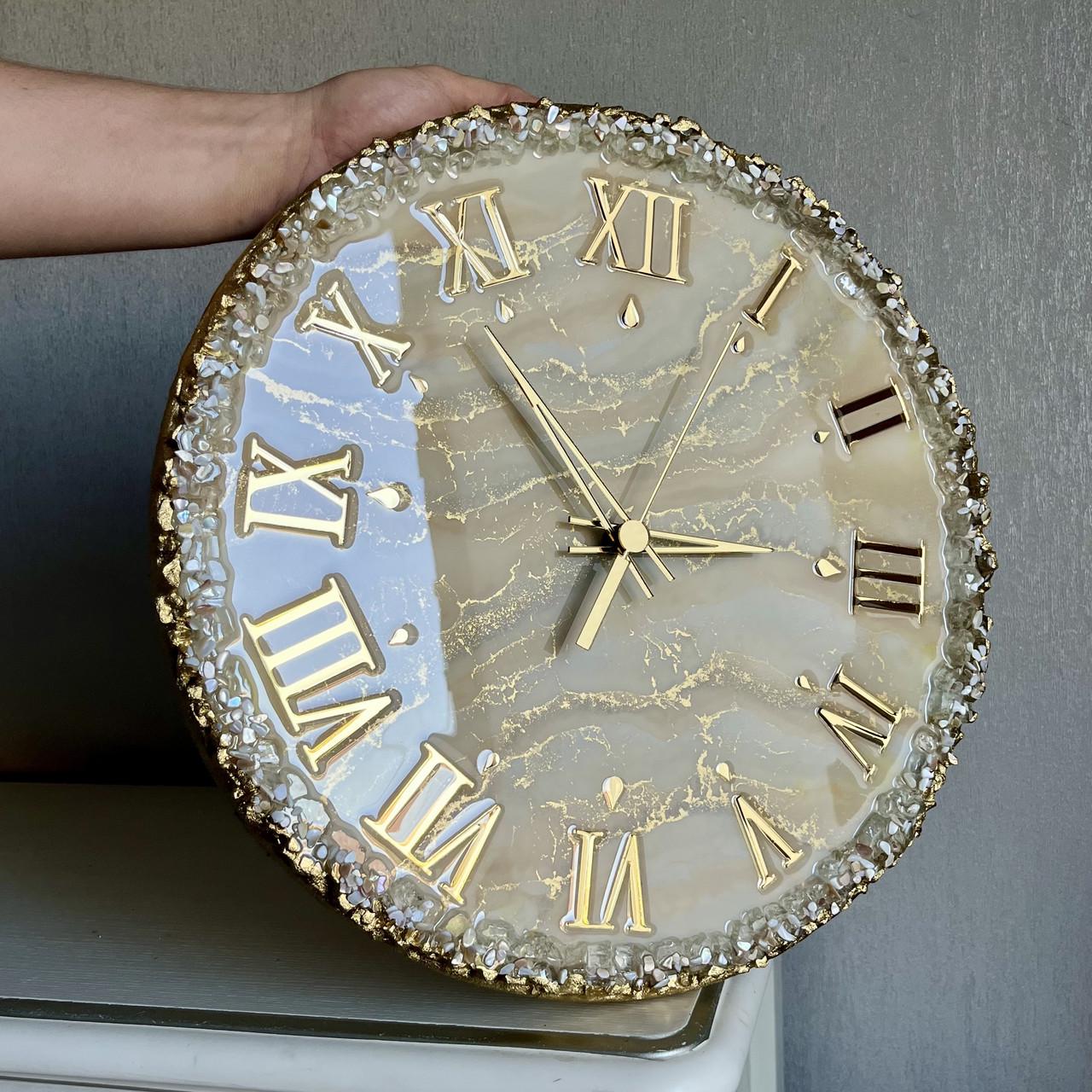 Часы настенные круглые EPOXY M195 из эпоксидной смолы 55x55 см