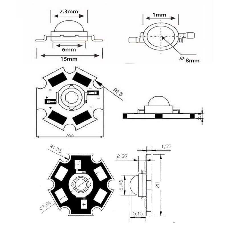 Надяскравий світлодіод LED 3W 260 Lm на підкладці 3,2-3,4V 3000K - фото 2