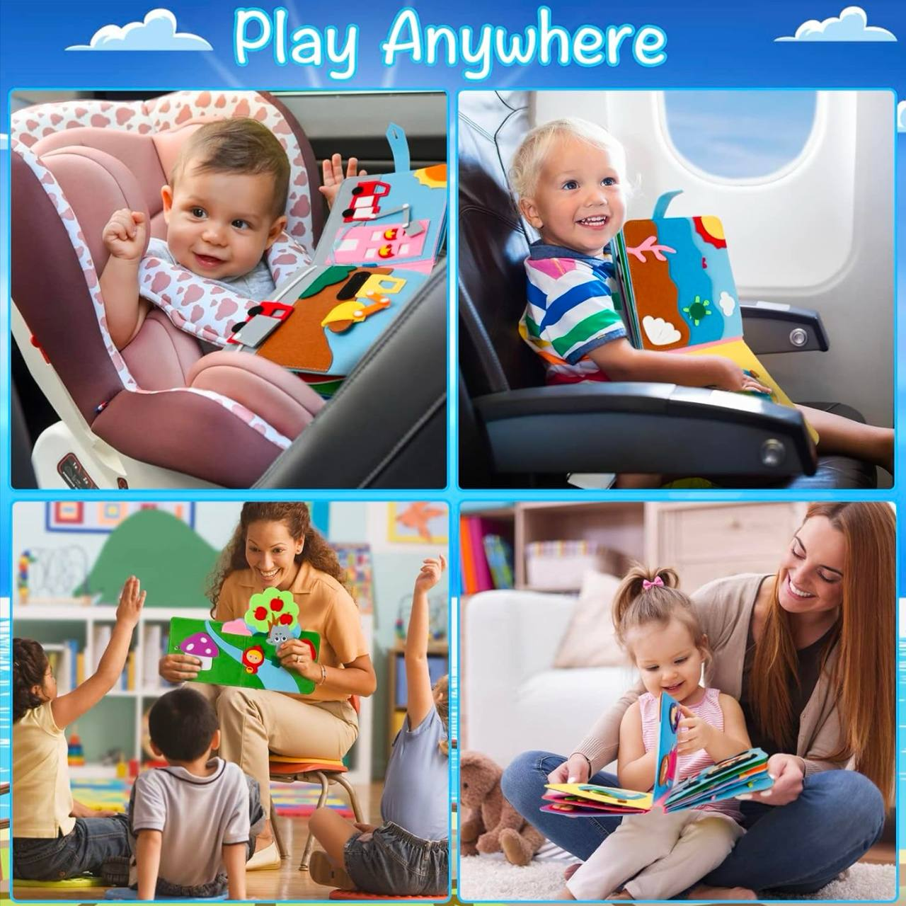 Книга на липучках Fun Game 432-21 фетр цифри та зображення/ремінці/віконця/прищіпки/люстерко (2472411561) - фото 3 Книга на липучках Fun Game 432-21 фетр цифри та зображення/ремінці/віконця/прищіпки/люстерко (2472411561) - фото 3