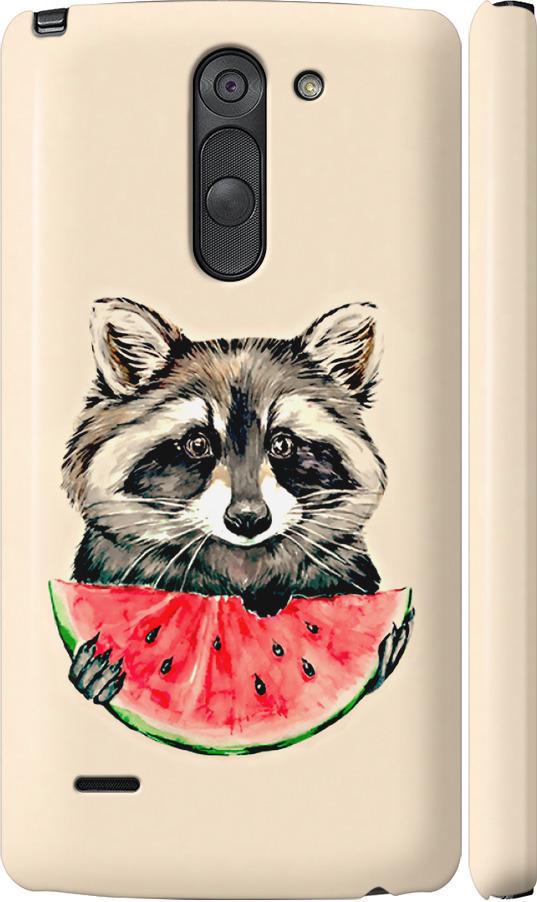 Чехол на LG G3 Stylus D690 Енотик с арбузом (4605m-89-42517)