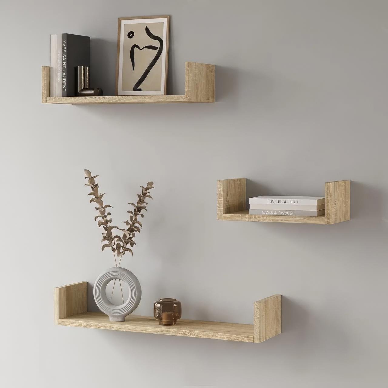 Комплект полок навесных GT-37 600х150х100 мм Дуб Сонома