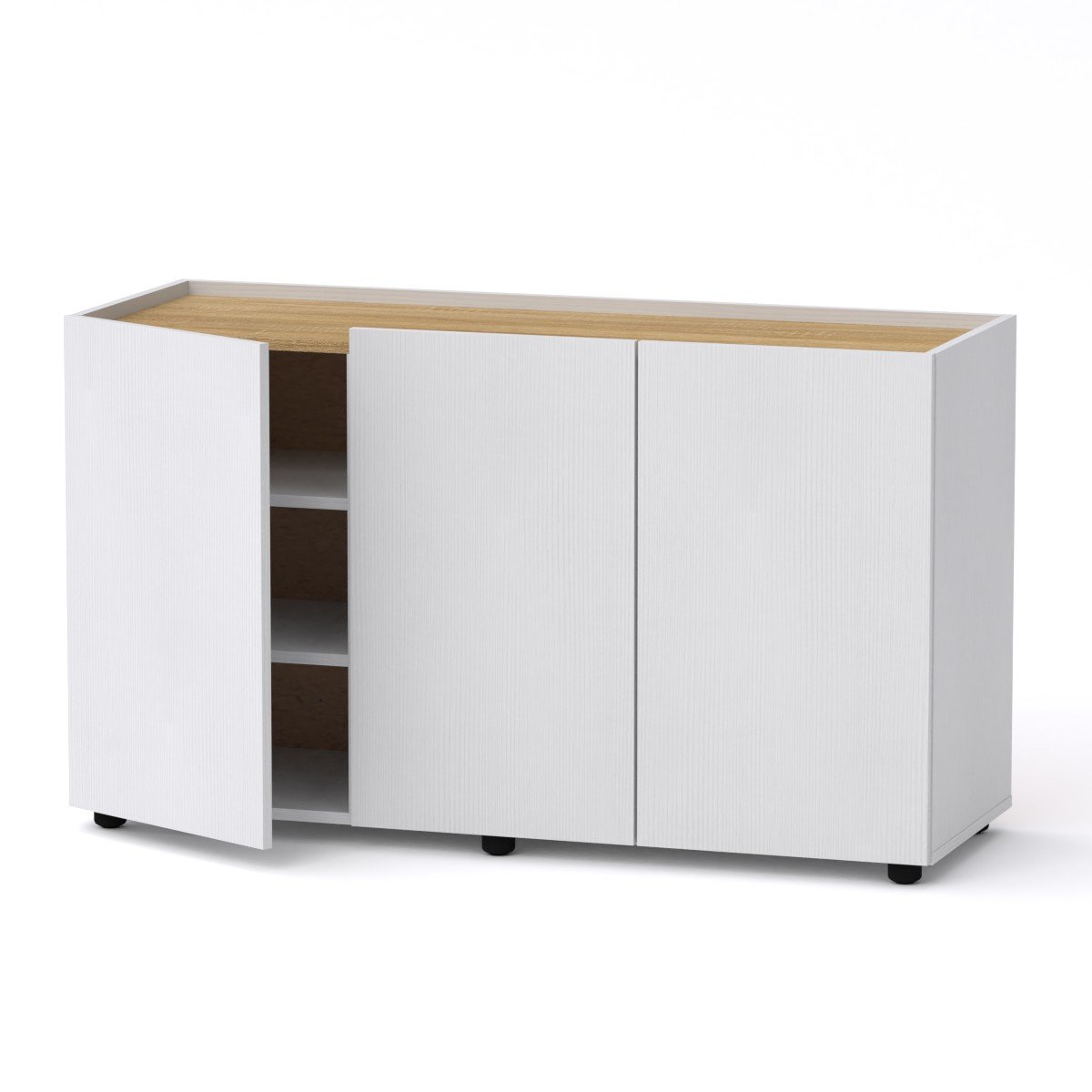 Комод Компаніт МГ-6 тумба-2 120х42х70 см Німфея альба/Дуб сонома (60a517460305933326354033)