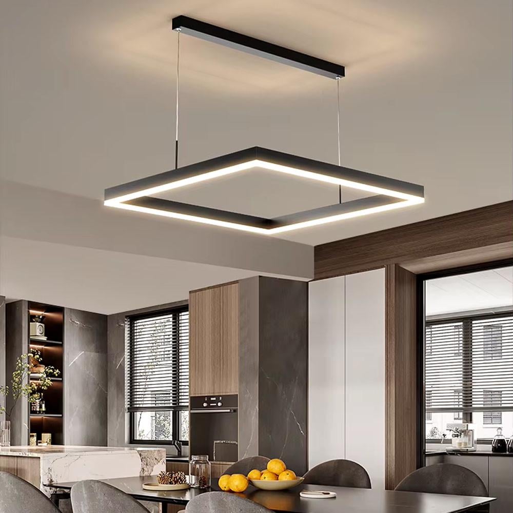 Люстра Led із підвісним квадратом 60 см Чорний (MJ223-600 BK)