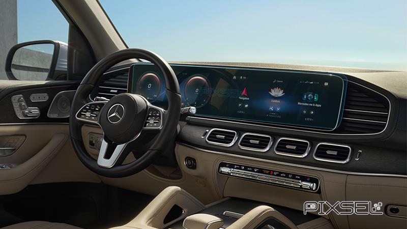 Стекло защитное Pixsel гибридный глянец на приборную панель Mercedes Benz GLS CLASS 28,5“ 2024