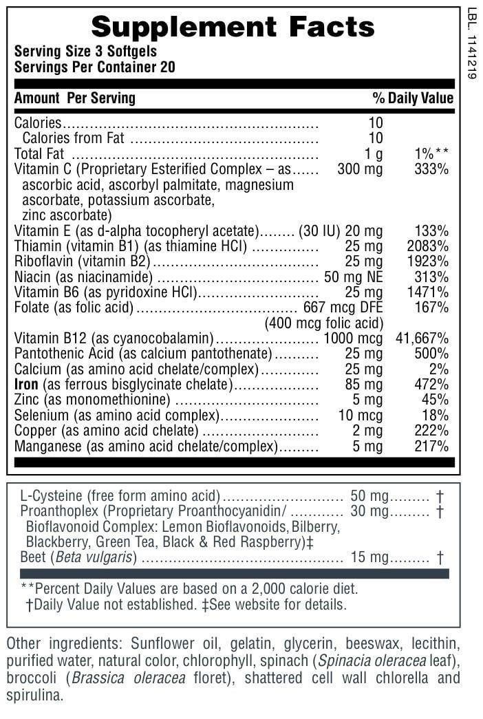Хема-Плекс Nature's Plus Hema-Plex залізо з кофакторами 60 желатинових капс. швидкої дії (1444359241) - фото 4