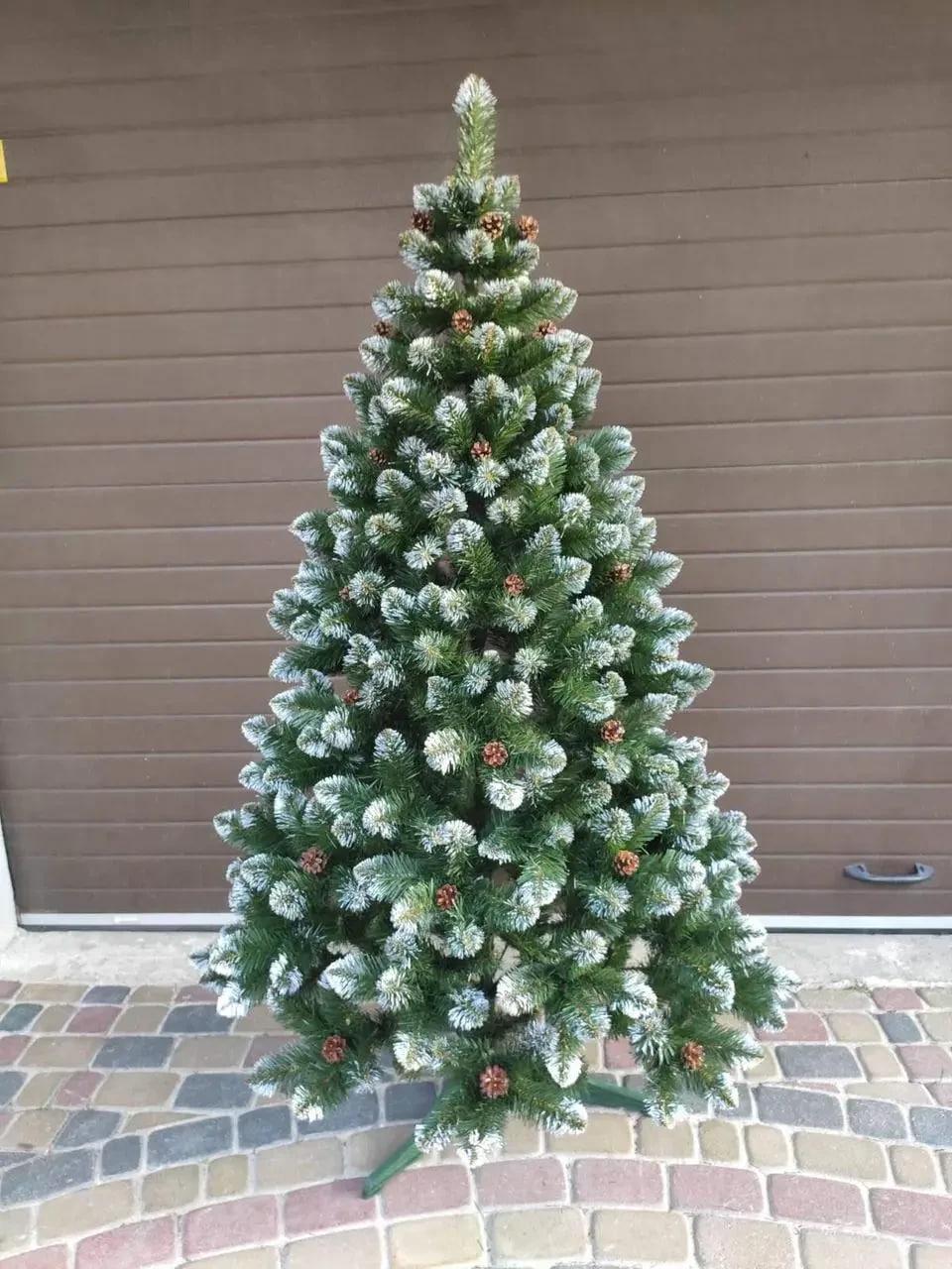 Штучна ялинка Лідія білі кінчики та шишки 1 м (2368381546) - фото 1 Штучна ялинка Лідія білі кінчики та шишки 1 м (2368381546) - фото 1