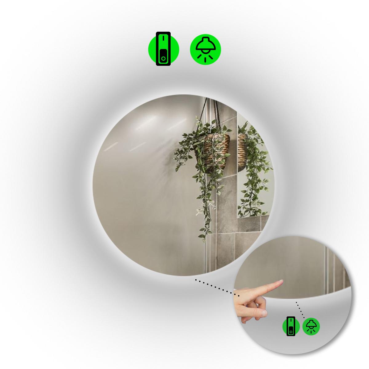 Зеркало с LED подсветкой Adeo с механическим включателем 60x60 см (Adeo/600x600/91/2/0)