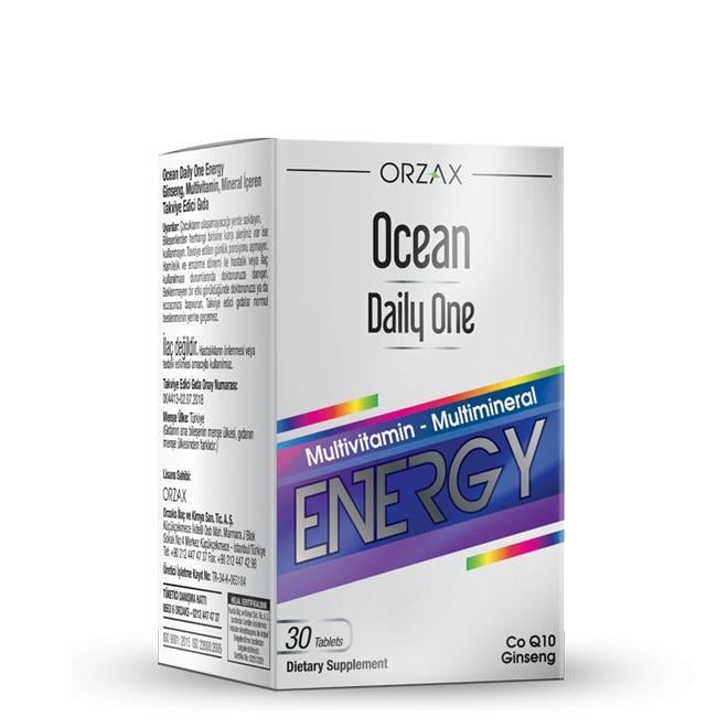 Витаминный комплекс Orzax Ocean Daily One Energy для увеличения уровня энергии с витаминами/минералами и жененем 30 таб. (2776883076)