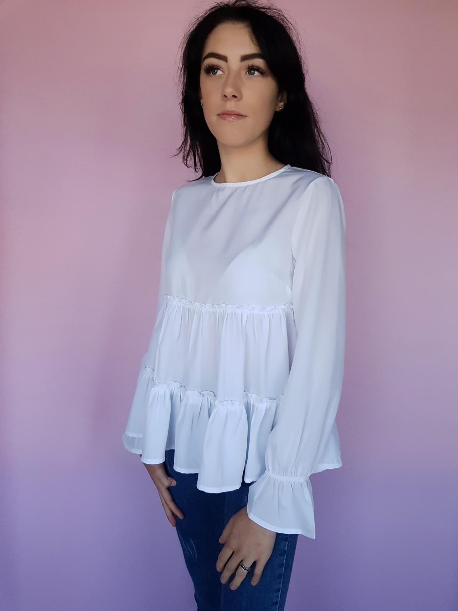 Блузка свободная Boohoo M Белый (10423) - фото 6