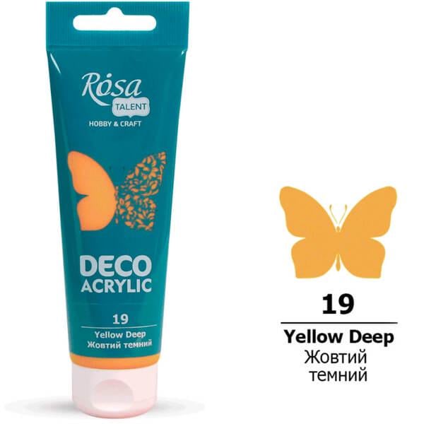 Акриловая краска для декора ROSA Talent 19 75 мл Желтый темный матовый (322219) - фото 1 Акриловая краска для декора ROSA Talent 19 75 мл Желтый темный матовый (322219) - фото 1