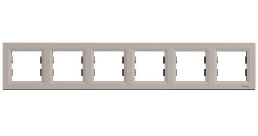 Рамка шестиместная горизонтальная Schneider Electric Asfora Бронзовый (00000003133)