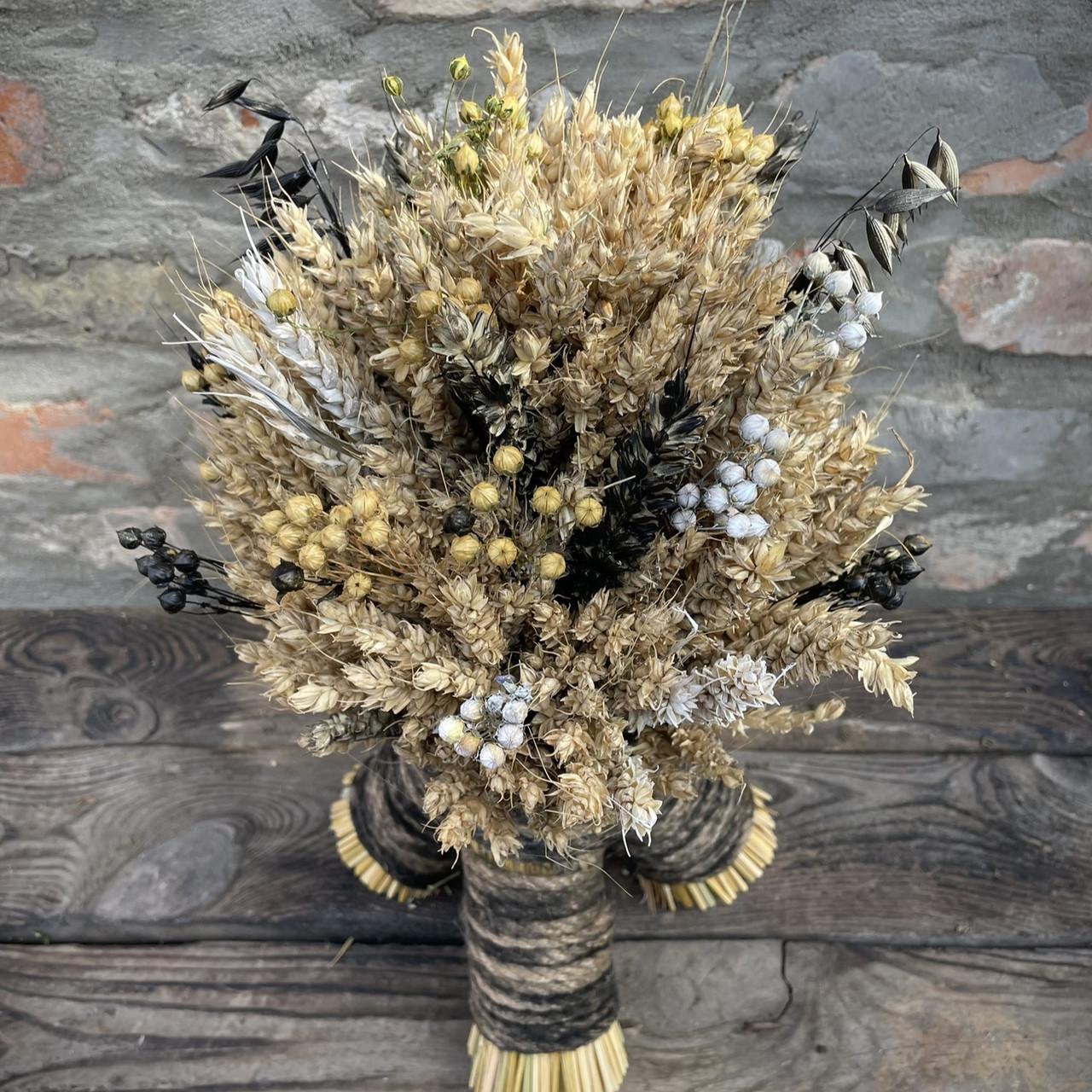 Рождественский дидух современный из пшеничных колосьев 30 см (2371030844) - фото 2