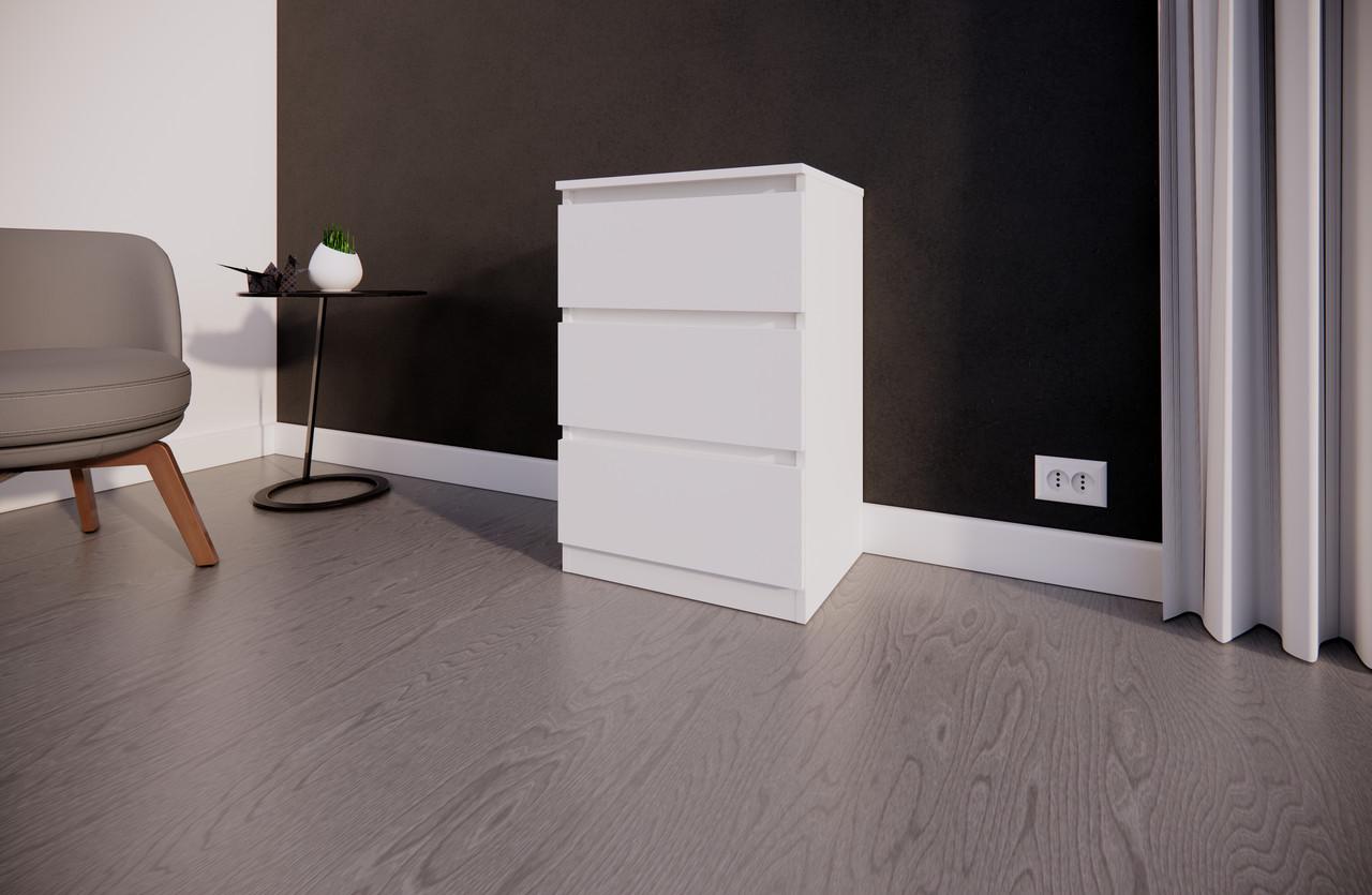 Комод MEBEX на 3 ящика 60х40х77,4 см Белый (VM3B600WH) - фото 3 Комод MEBEX на 3 ящика 60х40х77,4 см Белый (VM3B600WH) - фото 3