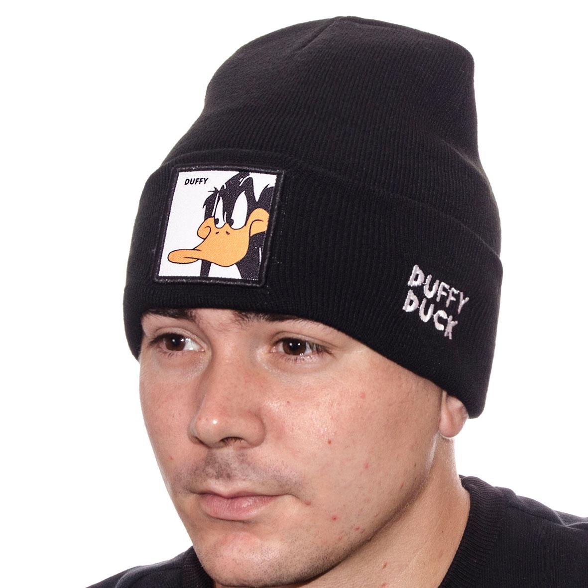 Шапка с шевроном Daffy Duck L21031 р. 57-58 Черный