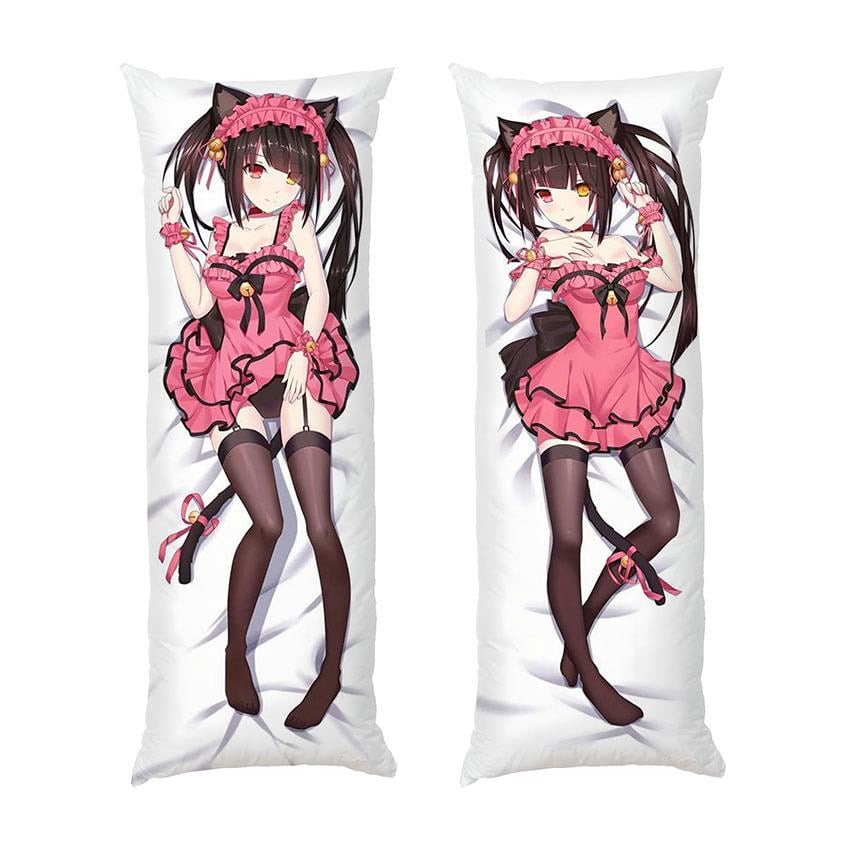 Подушка дакимакура Neko-girl in a pink dress Manga габардин 70х30 см Подушка дакимакура Neko-girl in a pink dress Manga габардин 70х30 см