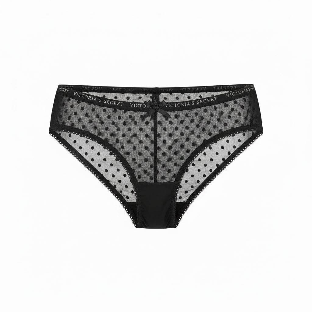 Трусики хипстеры Victoria's Secret Lacie Logo Hiphugger Panty M Черный (26184992)
