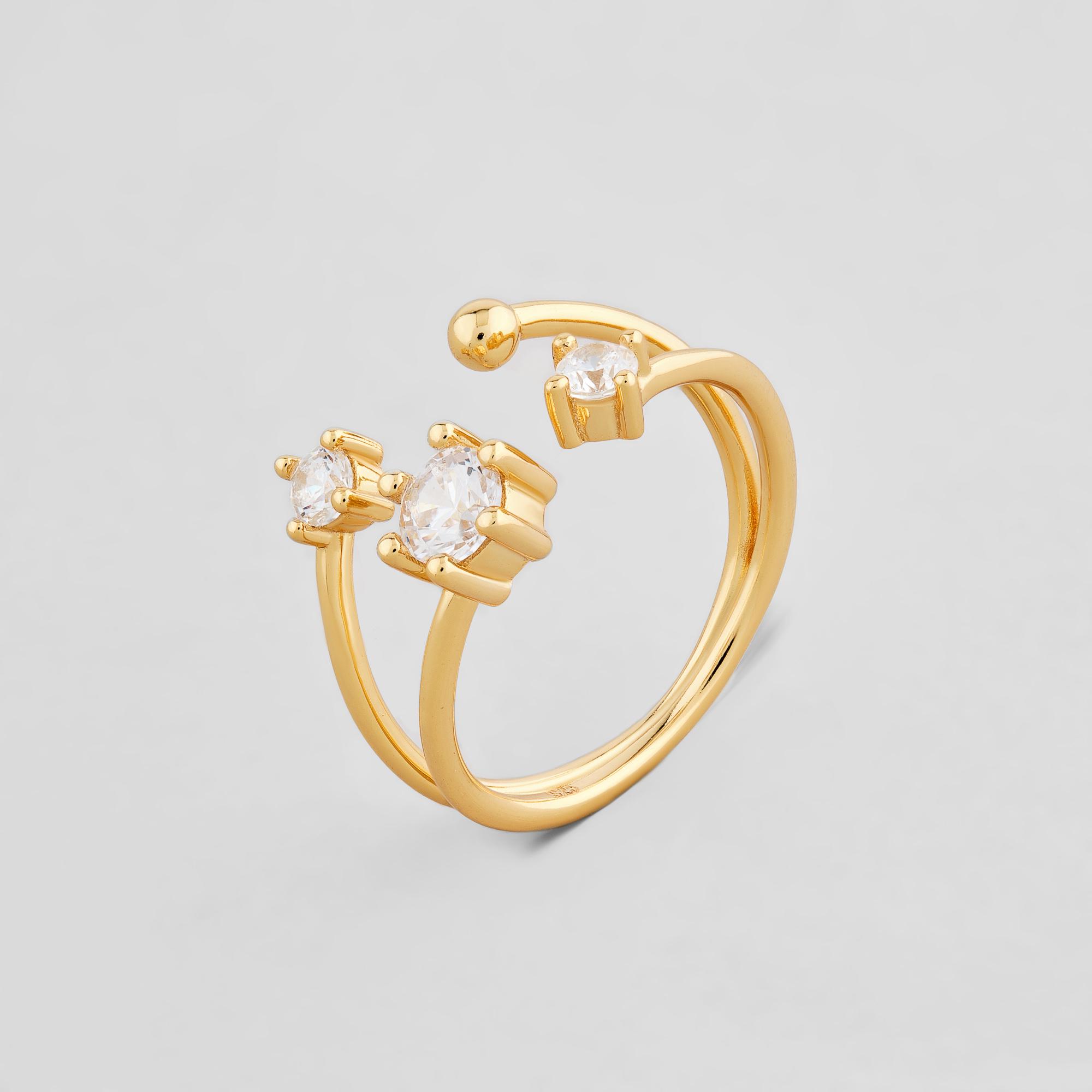 Серебряное кольцо Minimal Двойное счастье (DR3015)