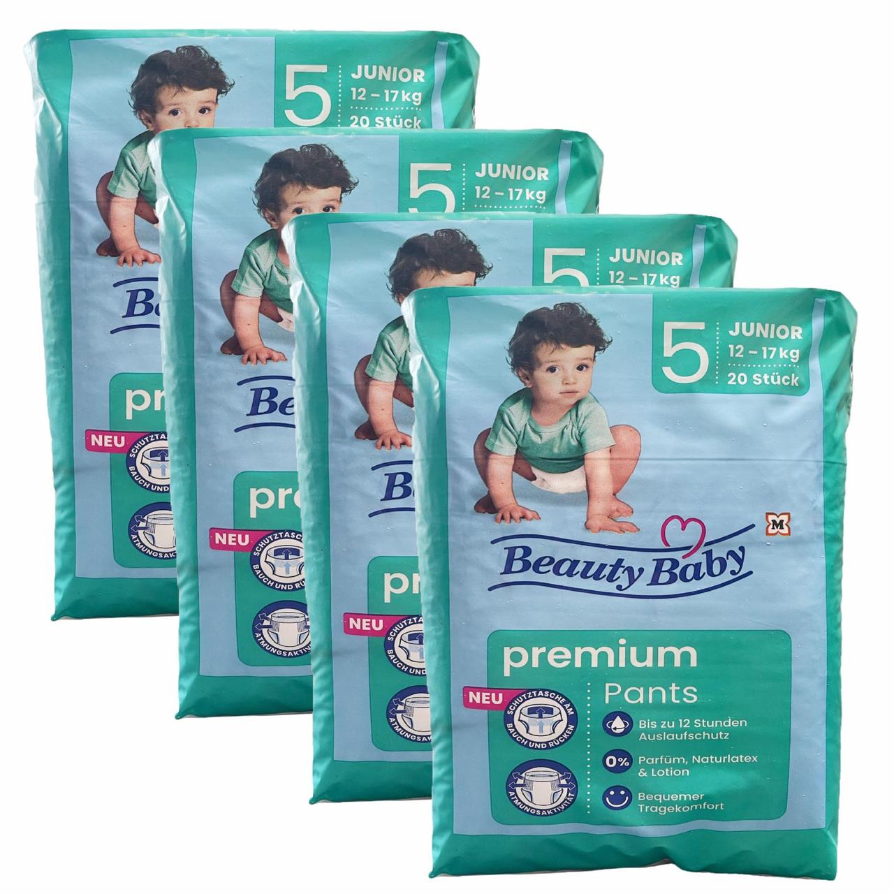 Підгузки-трусики дитячі Beauty Baby premium 5 junor 12-17 кг 80 шт. (2379362217)