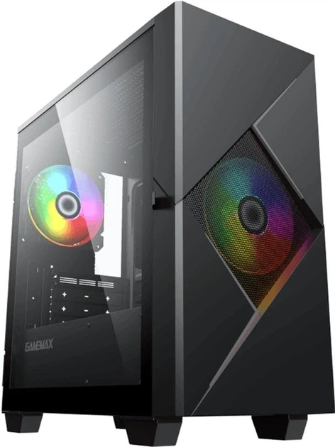 Корпус GameMax Cyclops BG черный, без БП, Mini Tower, Micro ATX / Mini ITX, 1xUSB 3.1, 2xUSB 2.0, 3x120 мм LED, 350х188х380 мм