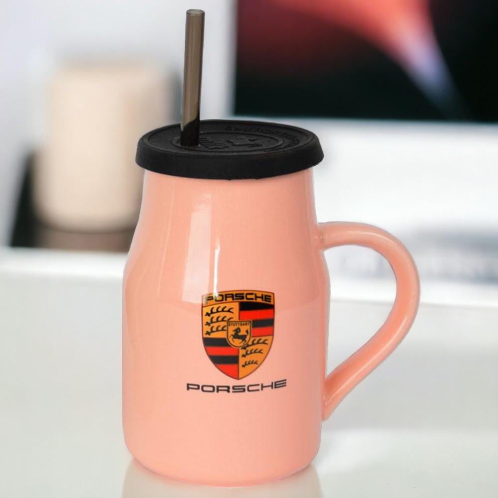 Кружка с крышкой и трубкой Авто-Итали 400 мл Розовый (21-рож-O8030-60)