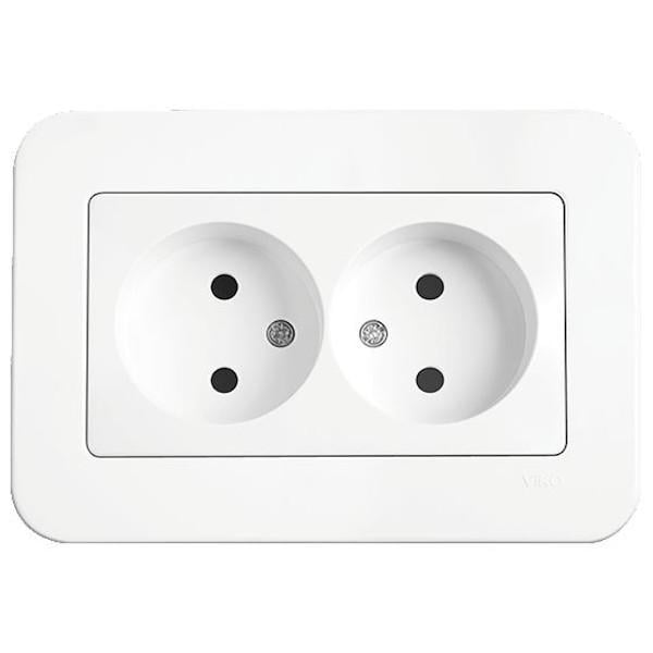 Розетка двомісна Viko Rollina без заземлення Білий (00000012885)