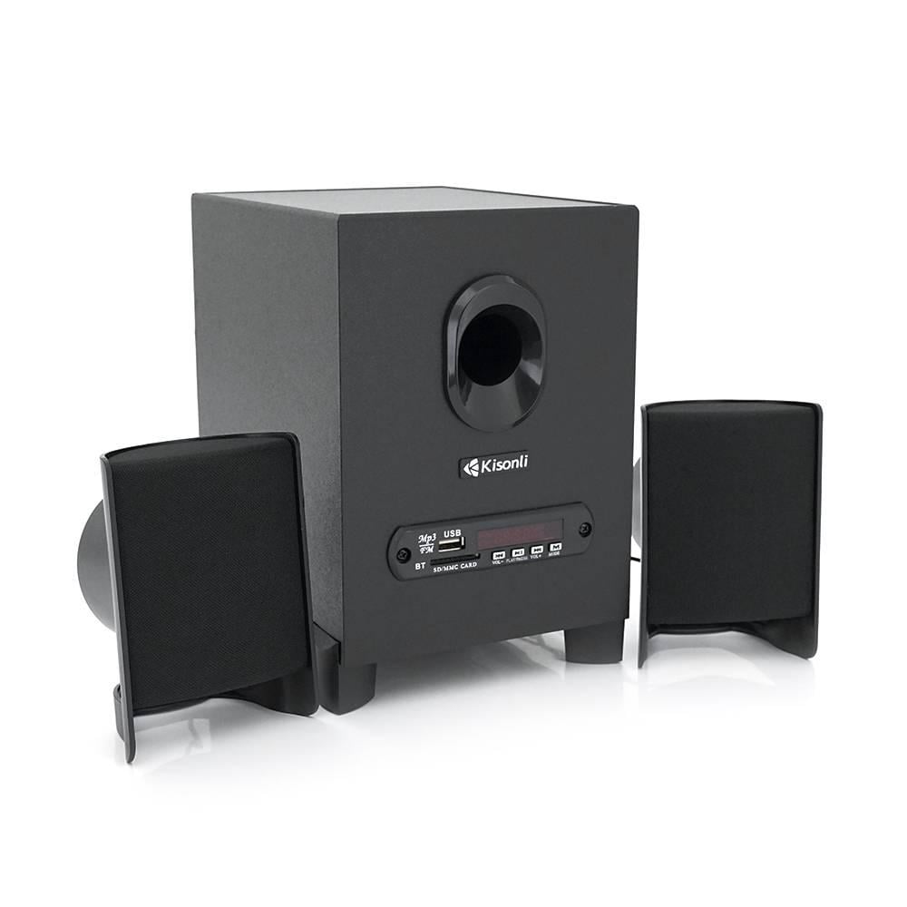 Колонки Kisonli TM-1000U 5W+2х3W USB/TF/BT/FM/AUх/LED light із сабвуфером DC 5V Black (28083)