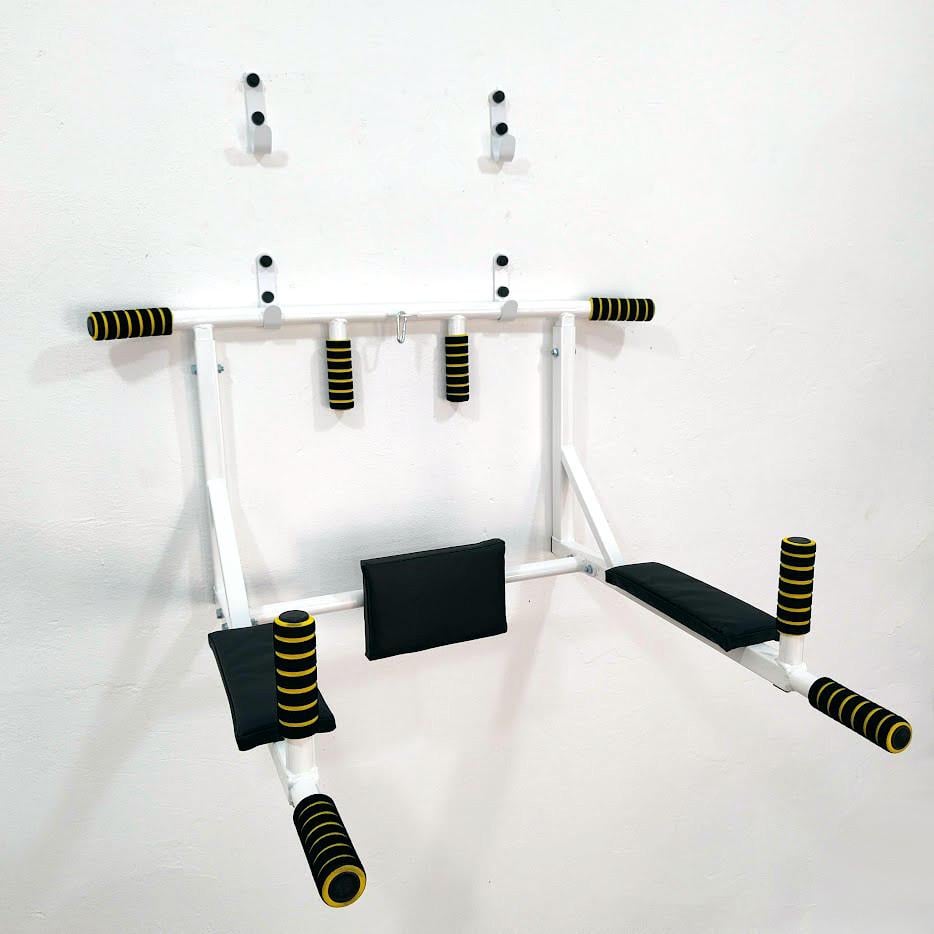 Турник-брусья SAB В2 настенный разборной c адаптивной спинкой для пресса Белый (0009) - фото 5 Турник-брусья SAB В2 настенный разборной c адаптивной спинкой для пресса Белый (0009) - фото 5