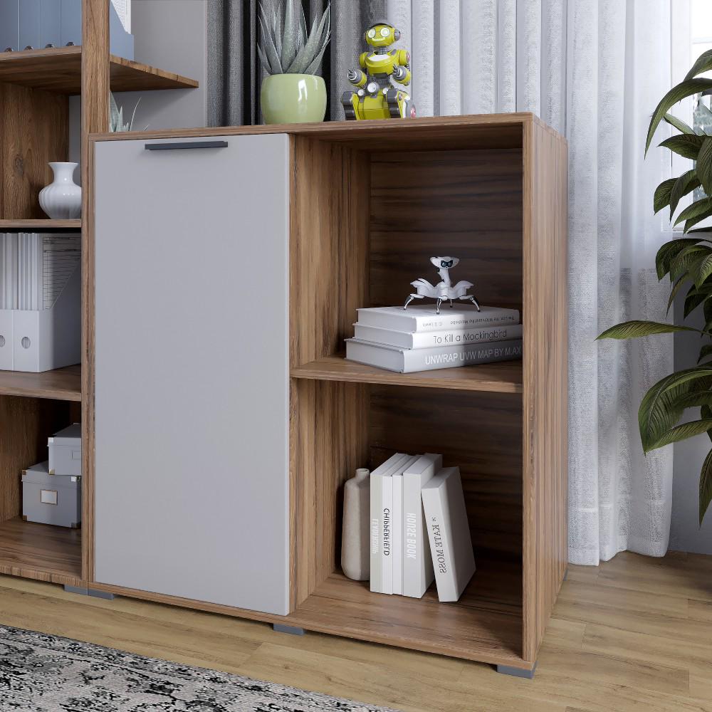 Тумба однодверная Lion Краш 82x43x86 см Дуб леворный/Кашемир (000-000-2556)