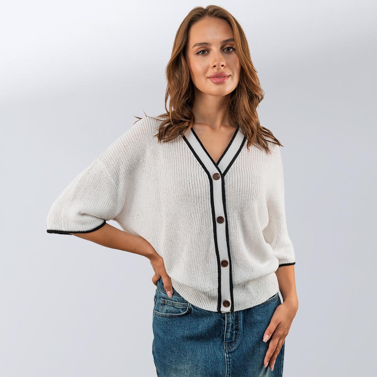 Кардиган з паєтками Brunello Cucinelli M Білий (2589902340)