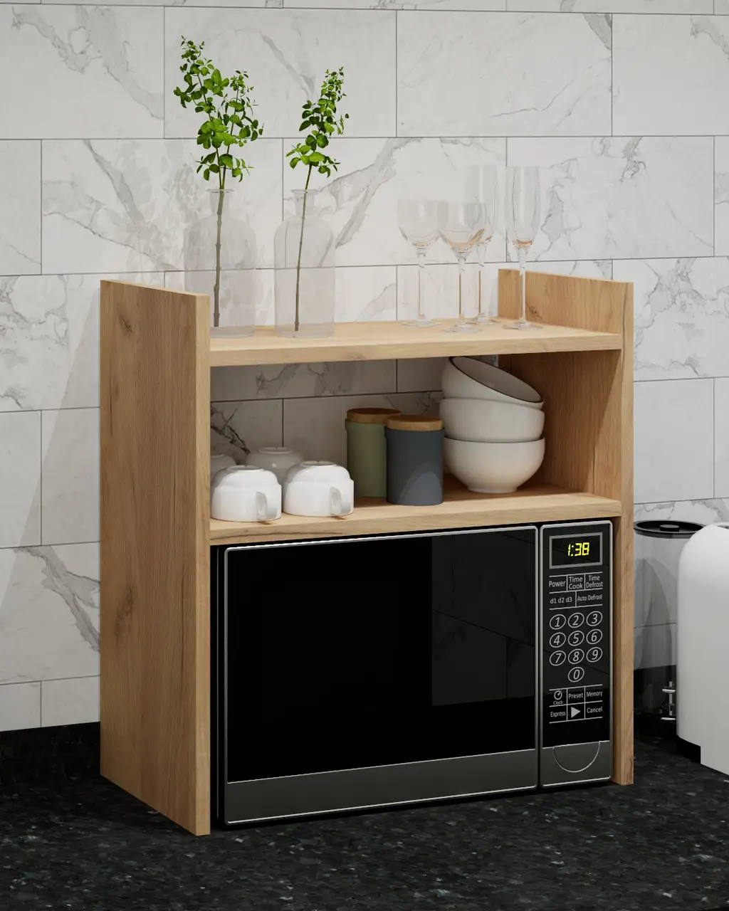 Полка для микроволновки Крафт/Золотой (Мікро-3-15)