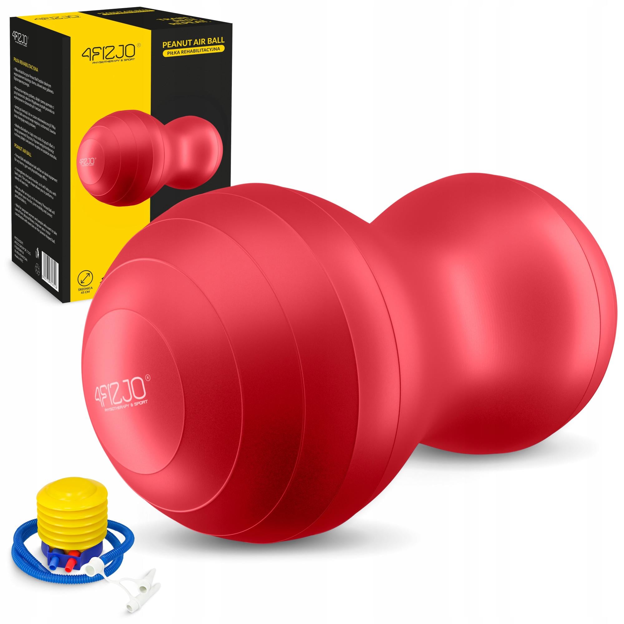 М'яч для фітнесу 4FIZJO Air Ball Peanut Anti-Burst 45x90 см Red (P-5907739318558)